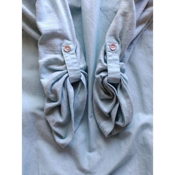 Gloria Vanderbilt Top Womens Medium Dual Sided Tab Sleeves Embroidered Hem - Picture 11 of 13